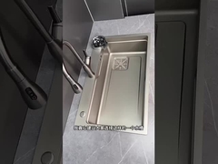 Komplettes Set Wasserfall Küchenwaschbecken Edelstahl Waschbecken Große Einzelschüssel mit Geschirrregal Unde