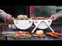 Grill mit Holzkohle Grill mit Trolle Raucher Grill mit Seitentisch S/M/XL