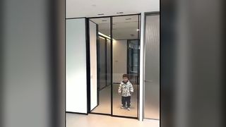 GRH Titan-Magnesium-Aluminium-Legierung Küche Balkon Schiebetür extrem schmale Kante drei Linka