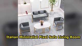 Italienisches minimalistisches Pixel-Sofa für Wohnzimmer, kleiner Raum, verstellbare Rückenlehne, blockverschneiter Stoff
