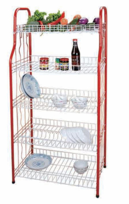 4 Stufe Steh-Typ Küche Dinner Teller Geschirr Rack Geschirr Trocknungsregal Tellerregal mit U Net Form unklappbarem Korb