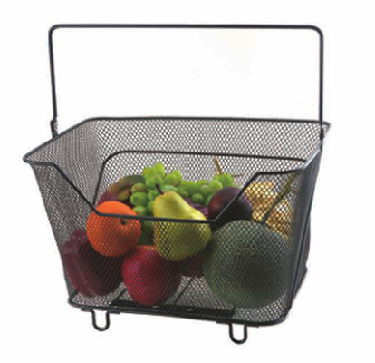Moderner Stil Waschkorb Metall Schwarz Draht Kiste Gefrierschrank Organisator Obst Lagerkorb für Zuhause