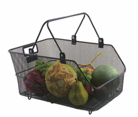Moderner Stil Waschkorb Metall Schwarz Draht Kiste Gefrierschrank Organisator Obst Lagerkorb für Zuhause
