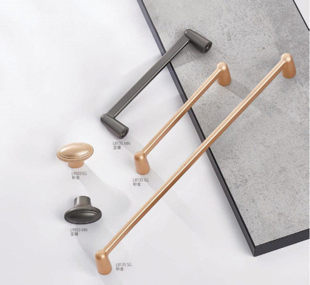 Neuer europäischer Stil Luxus Zinklegierung Bürste Nickel Gold Gerade Bar Schrank Tür Hardware Innenraum Schrank Knurled Hand