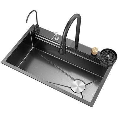 Warmverkauf SUS304 201 Einzelschüssel Edelstahl Küchenspüler Primärfarbe 60*45cm Bürste Handgefertigt Multi