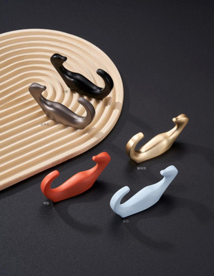 Modern Gold Schwarz Stoff Mantel Wandhaken Hänger Schwerlast Zinklegierung Metall Wand montiert Doppelspitzen