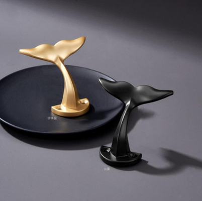 Modern Gold Schwarz Stoff Mantel Wandhaken Hänger Schwerlast Zinklegierung Metall Wand montiert Doppelspitzen