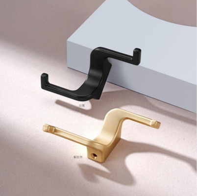 Modern Gold Schwarz Stoff Mantel Wandhaken Hänger Schwerlast Zinklegierung Metall Wand montiert Doppelspitzen