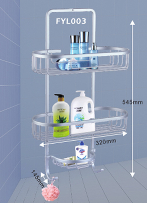 Dicke Doppelschicht Stativ Küche Badezimmer Eckregal Raum Aluminium Badezimmer Dusche Zweifachstativ