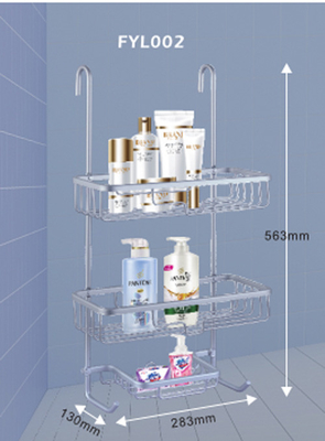 Dicke Doppelschicht Stativ Küche Badezimmer Eckregal Raum Aluminium Badezimmer Dusche Zweifachstativ