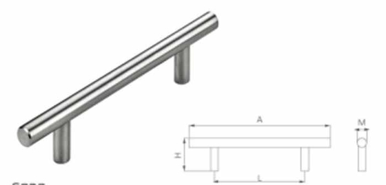 Holztür aus Edelstahl Rundknopf und fixierbares Dreh-Türgreife