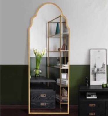 Customized French Room Decorative Large Mirror Narure Espejos Wavy Mirror Design Wooden Frame Irregular Shape Dressing Mirror