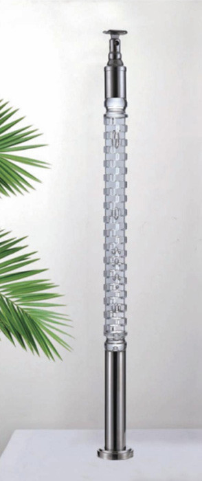 2024 Luxus-Innenarchitektur mit vorgefertigter Kristallsäule, Balustrade, Acrylbalustrade, Treppe, Treppenleitern