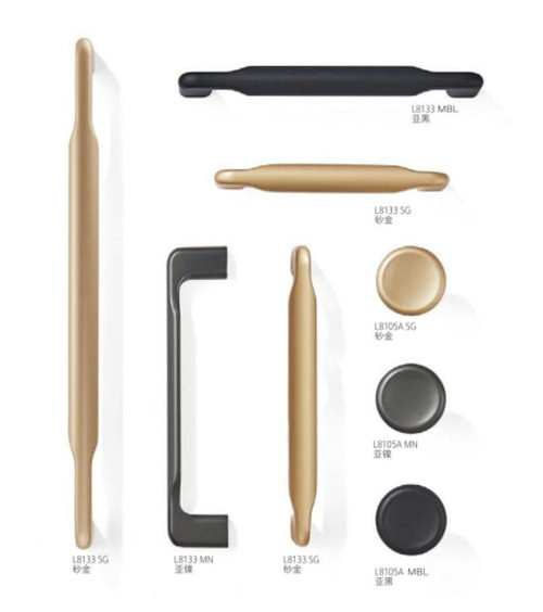 Neuer europäischer Stil Luxus Zinklegierung Bürste Nickel Gold Gerade Bar Schrank Tür Hardware Innenraum Schrank Knurled Hand