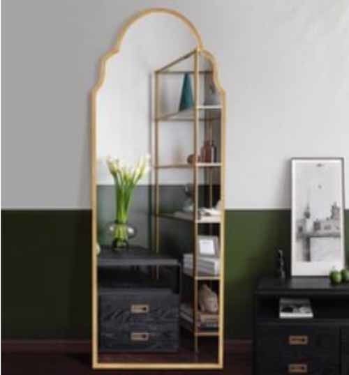Customized French Room Decorative Large Mirror Narure Espejos Wavy Mirror Design Wooden Frame Irregular Shape Dressing Mirror