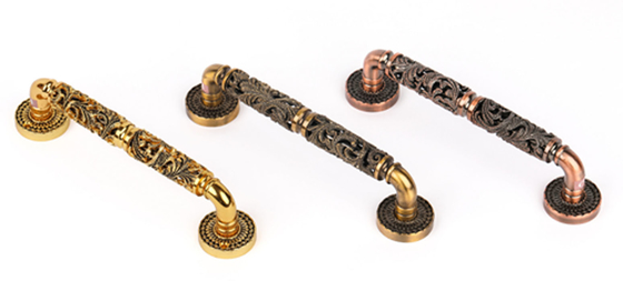 Mit Blumengold des Möbel-Hardware-helles Luxusopenwork Muster-24K überzogen