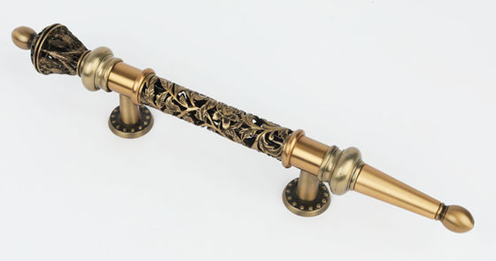 Weinlese-behandelt Blumen-Hardware-Zug das Openwork überzogene Gold des Muster-24K