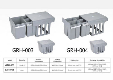 ABS eingebaute Tabellen-Küchen-PlastikMülltonne-langes Berufsleben Grey Blue Color