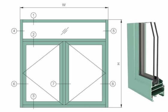 Australische Standards Containerhaus Melbourne Doppelverglaste Fenster Aluminium Schiebefenster