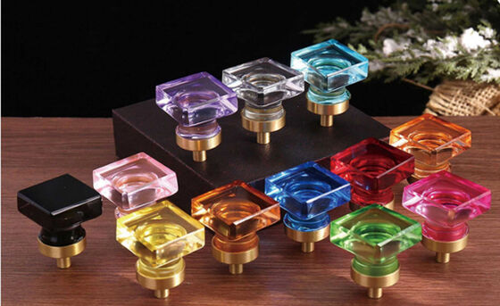Handwerkzeuge Glas gebratene Teigdrehungen Kristallglas Diamant Schranktür Kristall Tür Griff Einzelloch