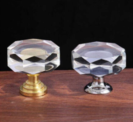GRH Schrank-Messinggriffe, transparente Champagner-Gold-Kristallgriffe, kreative Schlafzimmer-Garderoben-Schminktisch-Schubladenknöpfe