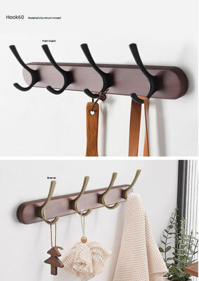 GRH Großhandel Holz Aluminium 1/4/5/6/8 Haken Kleidung und für Mantel Haken Handtuch Mantel Aufhängung Wandhaken
