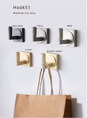 Minimalistische Metall-Wandhaken selbstklebend wasserdicht Einzelhaken für Kleidung 4,5 cm quadratisches und rundes Design