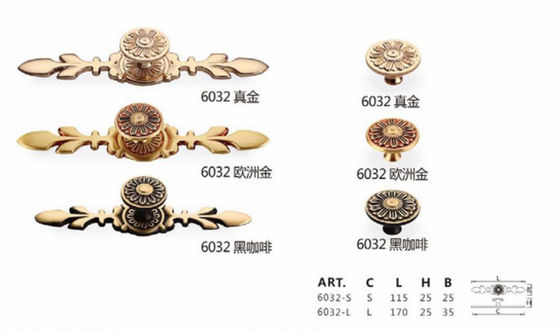 Moderne gehämmerte Küchen-Hardware-Luxusmessinggriffe für Kabinett